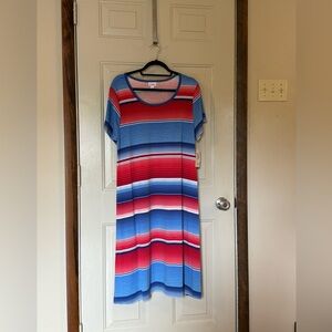 NWT LuLaRoe Jessie Swing dress w/pockets, Red/white/blue XL